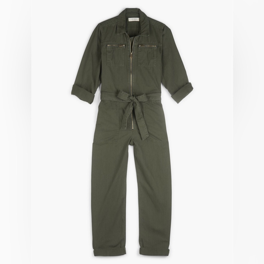 Luck Brand Front Jumpsuit Military Green